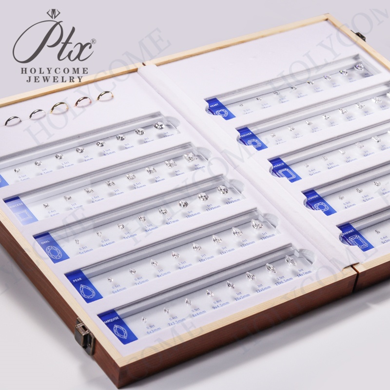 New Arrivals 10 Shape Cubic Zirconia Diamonds Ring Size Reference Comparison Chart Set Acrylic Jewelry Detectors Measuring Tools