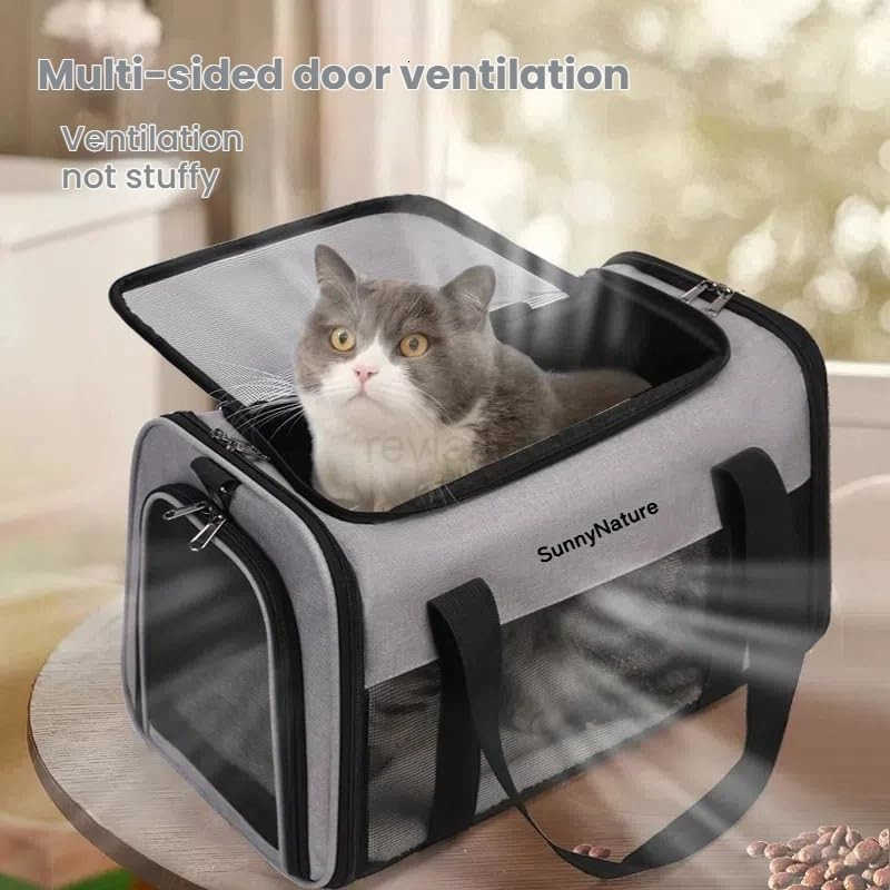 Cat Dog Carrier for Small Medium Pets up to 18 Lbs Lightweight Portable Pet Bag TSA Airline Approved Carrier Soft Sided Cat Bag Collapsible Travel Car