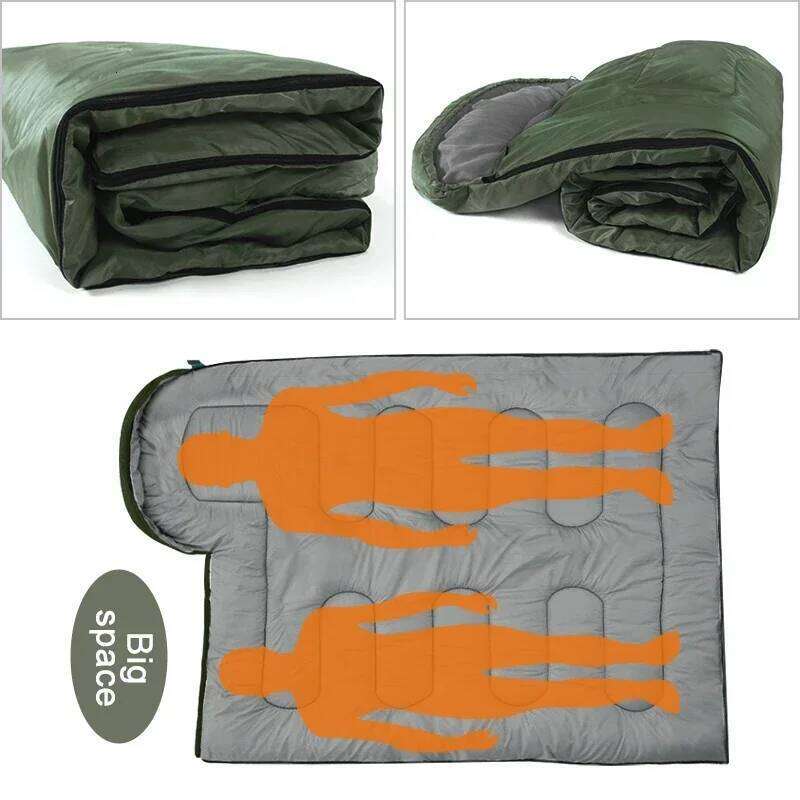 Camping Lightweight 4 Season Warm Envelope Backpacking Outdoor Cotton Winter Sleeping Bag