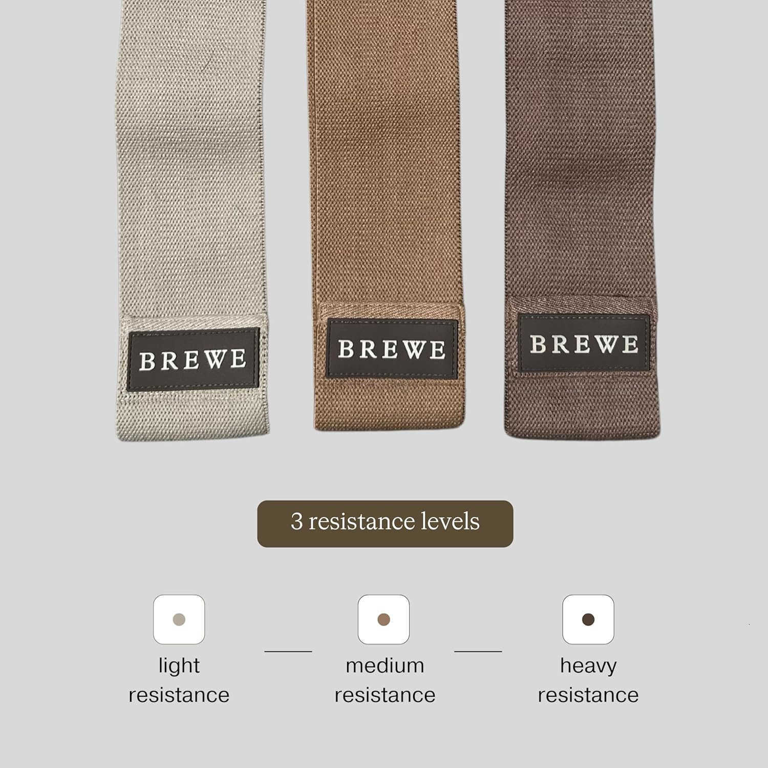 Resistance Bands Set for Women Men 3 Pack Neutrals AntiSlip Fabric Bands for Booty Legs Thighs W250912