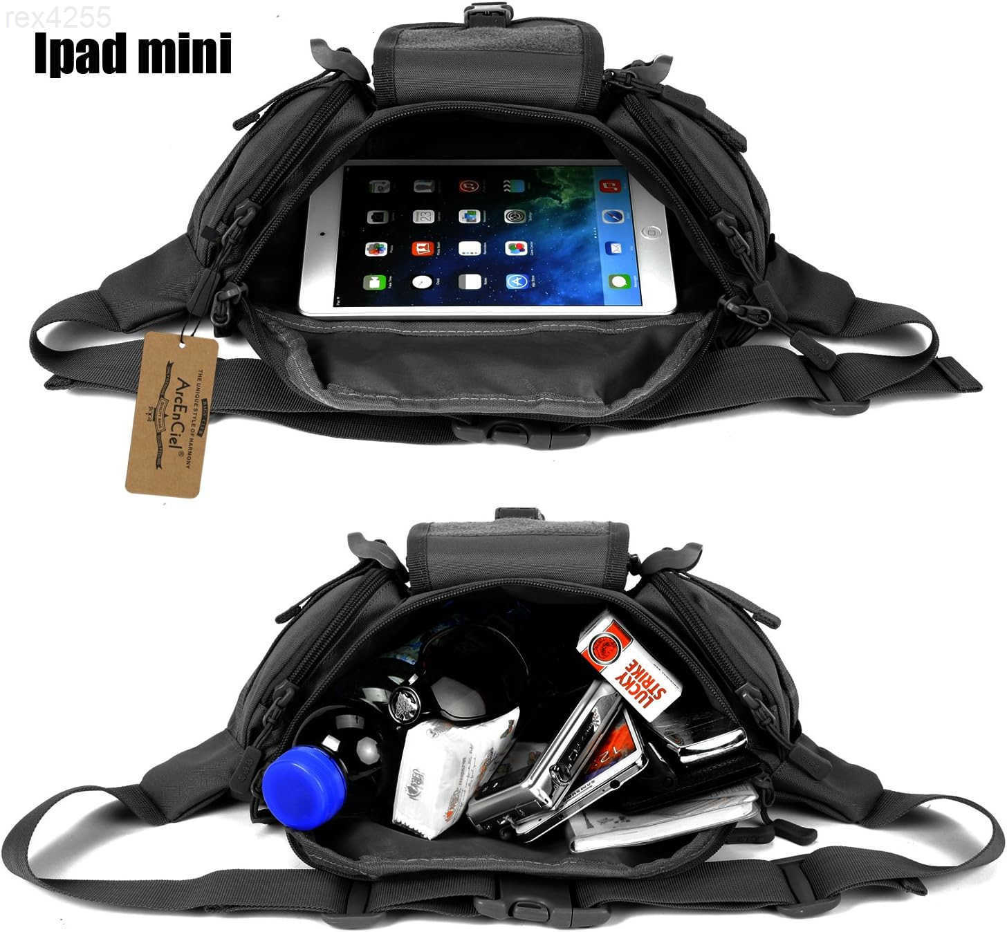 Tactical Fanny Pack for Men Waist Bag Hip Belt Outdoor Hiking Fishing Bumbag with PatchW250912