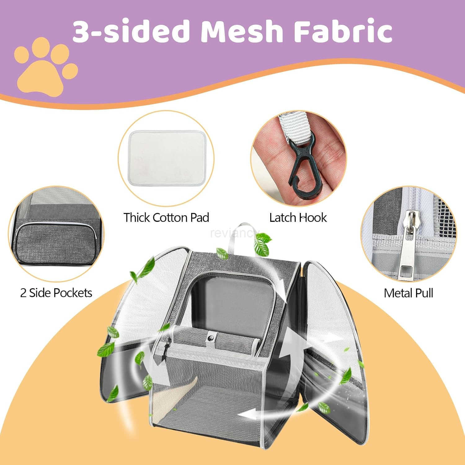 Cat Backpack Carrier Large Pet Backpack for Small Dog Medium Cat Puppy Kitten Bunny up to 15lbs Ventilated Mesh Dog Collapsible Travel Backpack for Hi