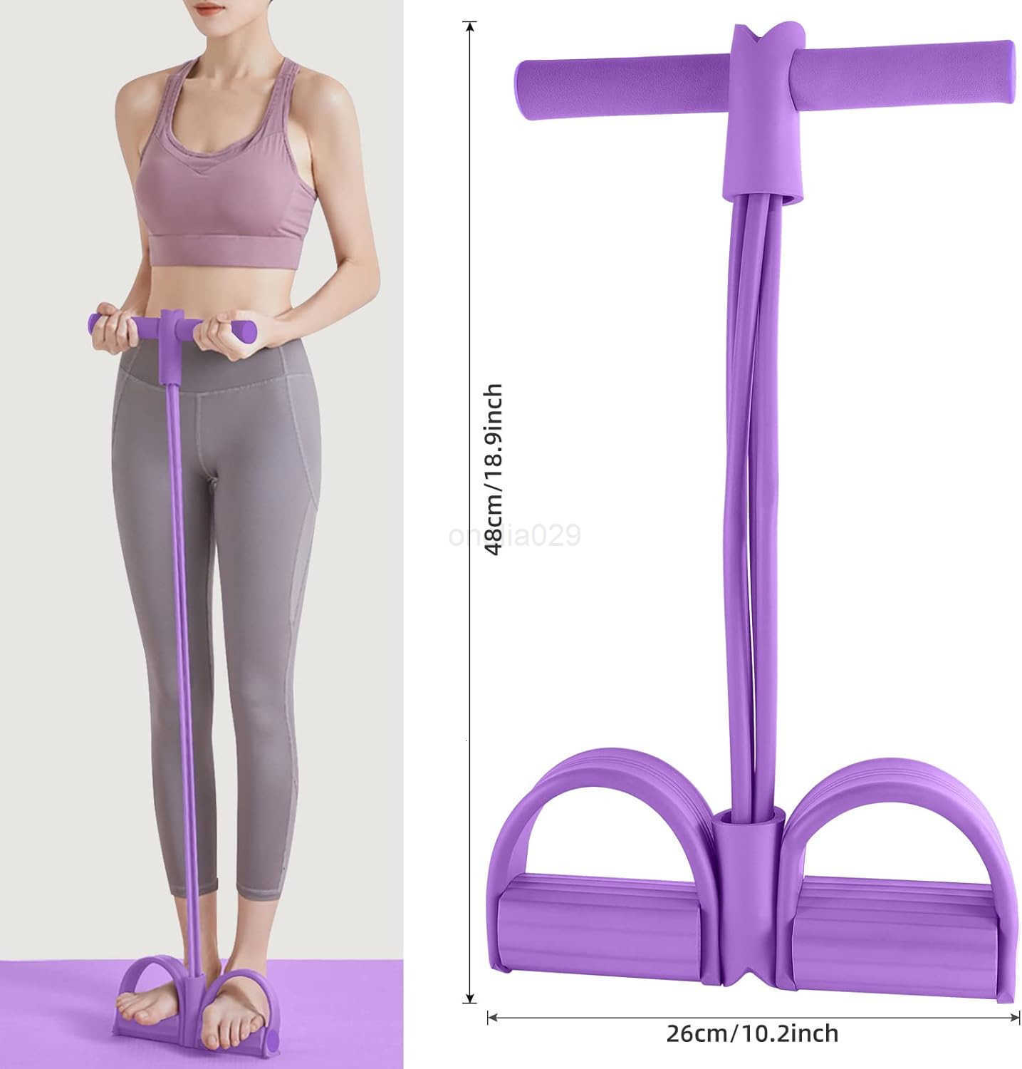 MultiFunction Tension Rope 4 Tube Resistance Bands with Handles Sit Up Exercise Equipment Home Gym Tummy Trainer for Men Women W250912