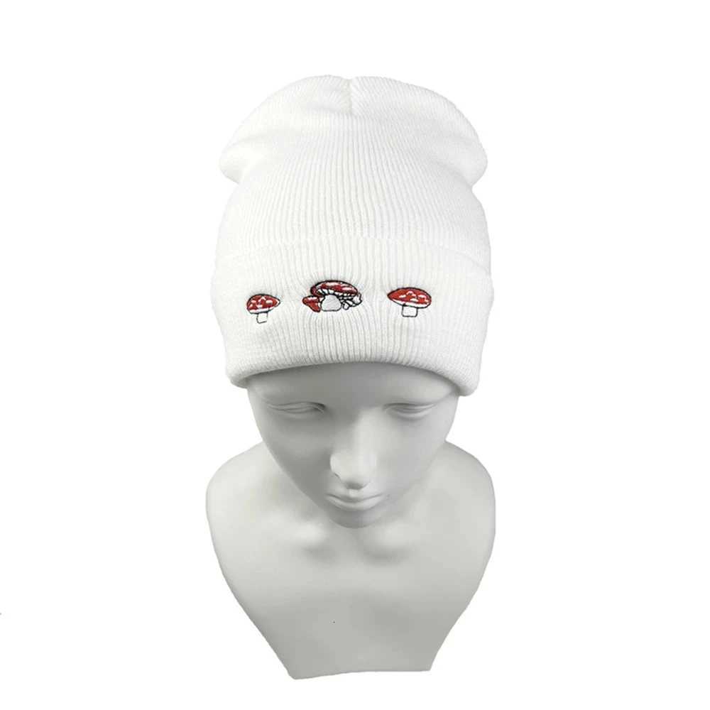 1pc Autumn Winter Acrylic Fiber broidery Ta Mushro Knit Beanie Skl Hat for Men Wen Outdoor Cold G250910