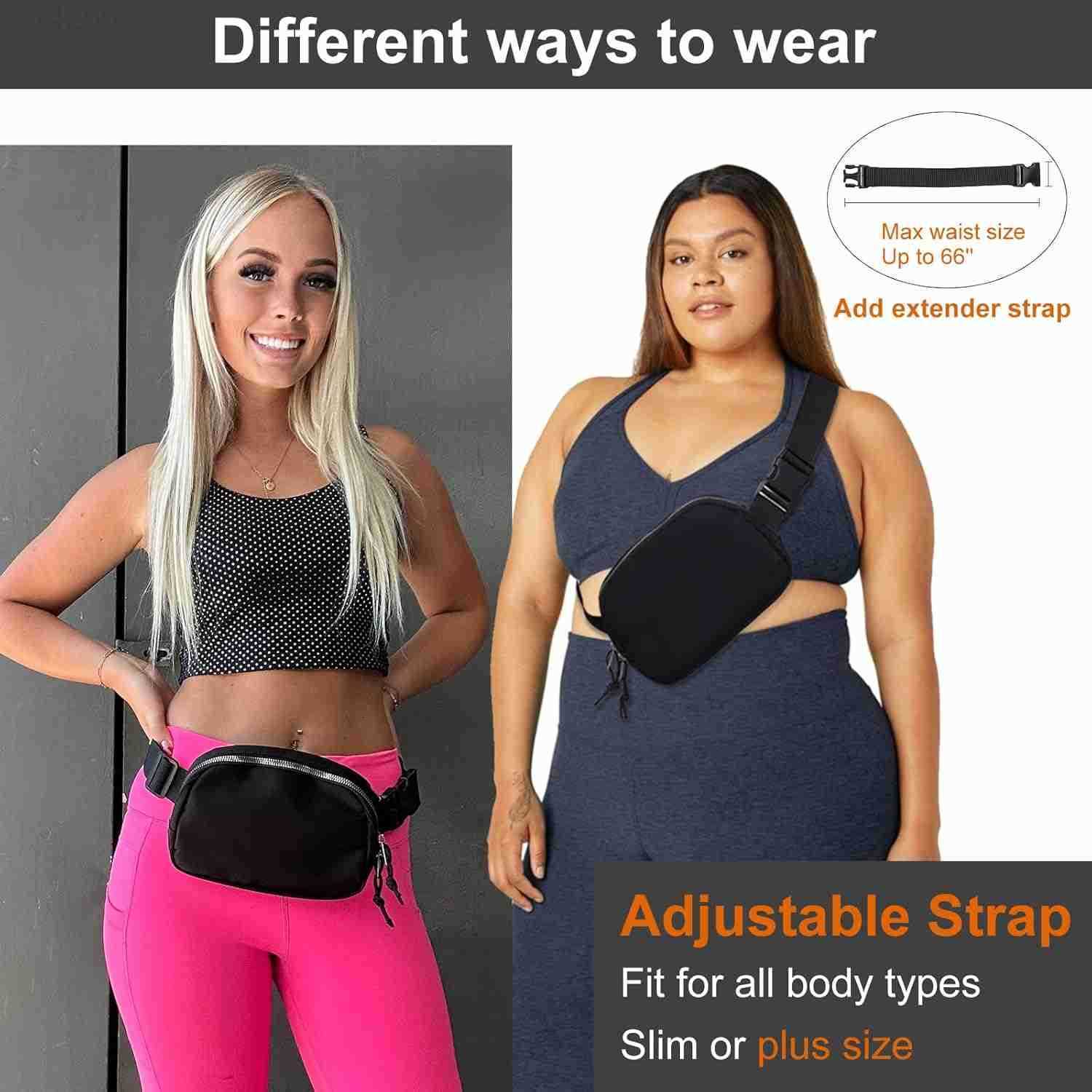 Mini Belt Bag for Women RFID Small Fanny Pack Womens Fashion Waist Packs with Extender Strap Crossbody Bum BagsW250912