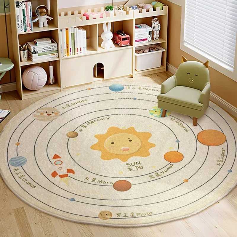 Cartoon Style Bedroom Decor lion pattern Carpet Cute Round Carpets for Living Room Thick Plush bedside Rug Fluffy Soft Floor Mat C250912