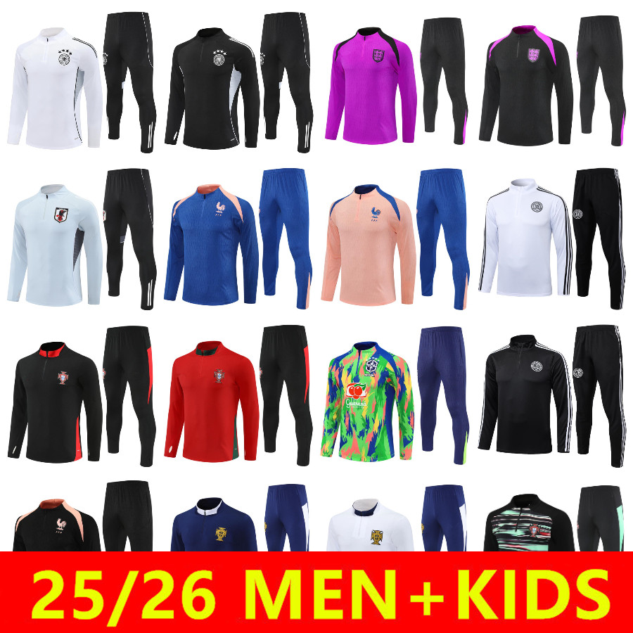 2024 2025 2026 Portugal survetement jacket tracksuit Italia Deutschland soccer Training suit Sets 24 25 26 Maillot de football Brasil jogging Men kids Tracksuits