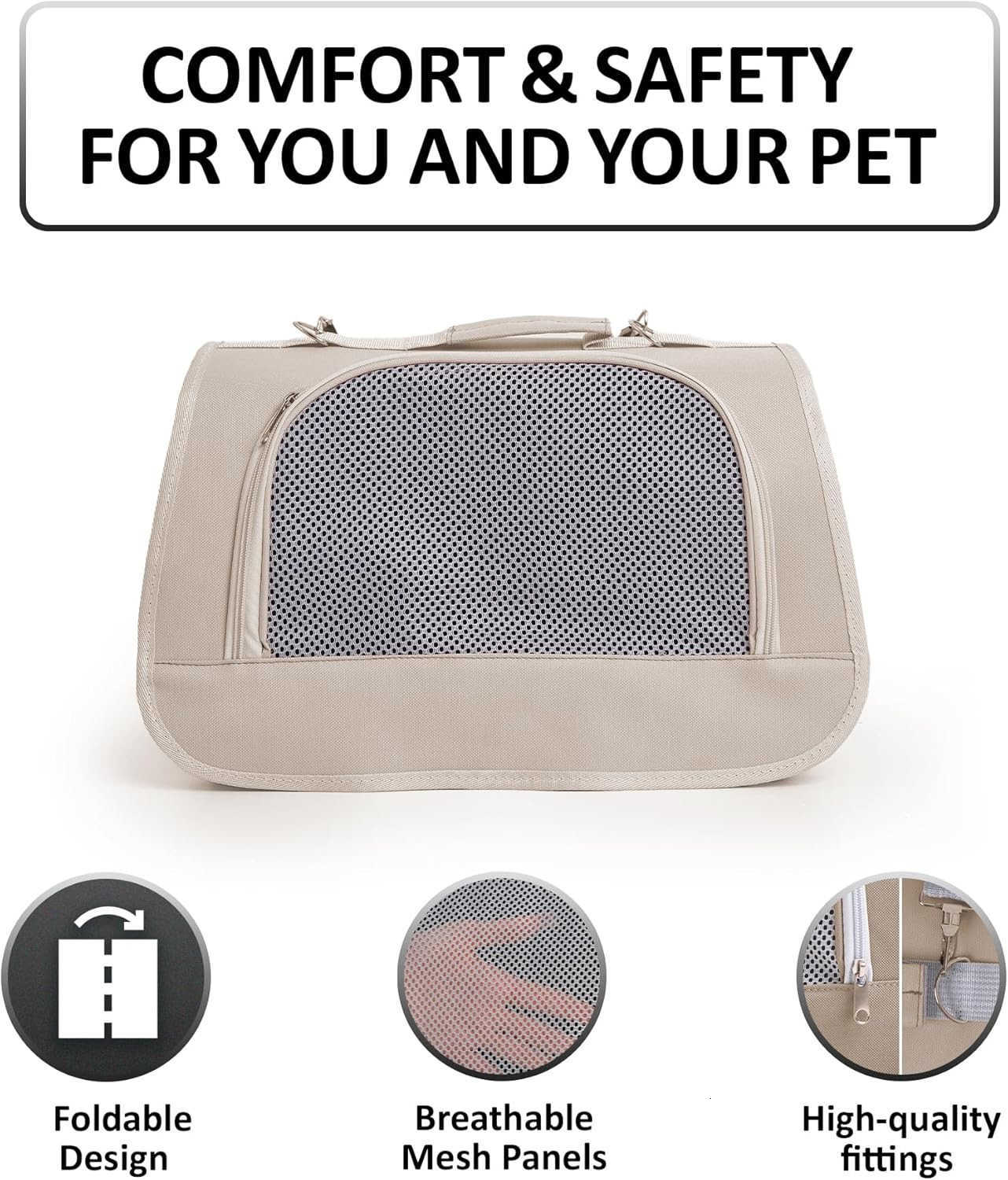 Small Pet Carrier for Cats or Small Dogs Dog Carrier Bag Folding Small Dog Carriers Travel Waterproof Pet Carrier Airline Approved Up to 10 lbs PinkW2