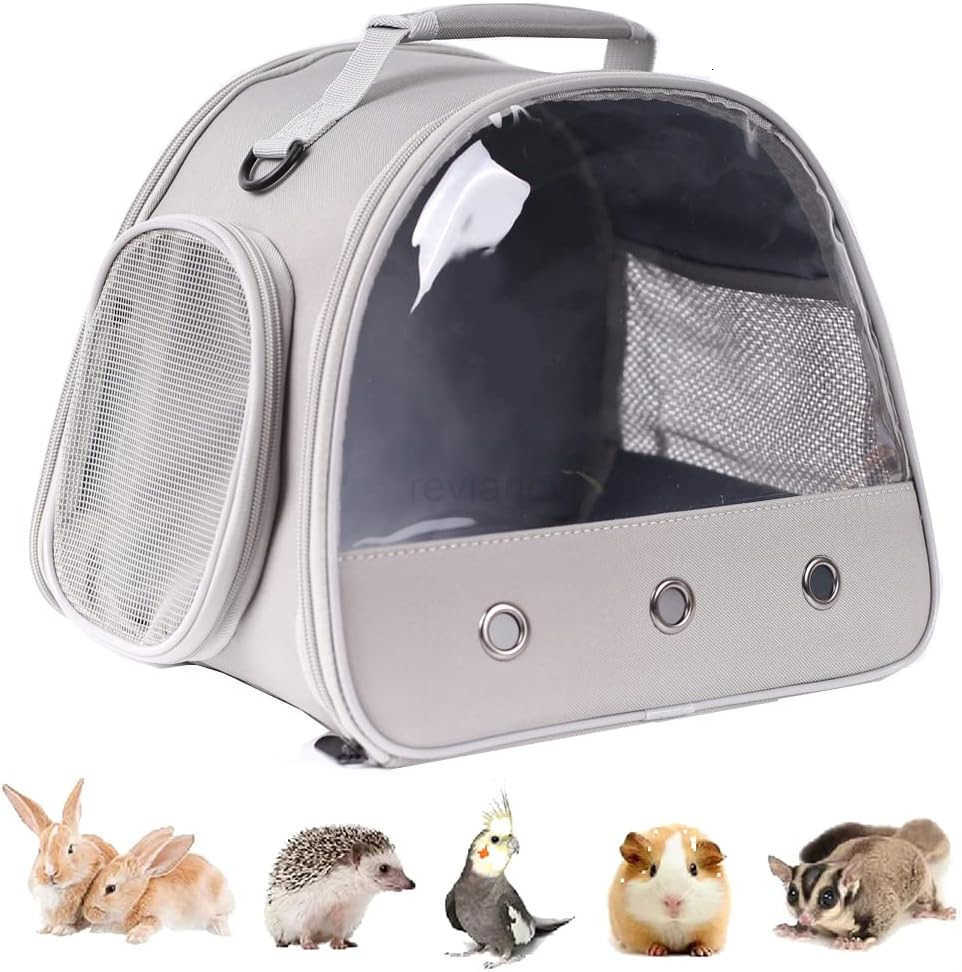Pig Carrier Clear Bubble Window for Guinea Pig Bunny Rat Bird Pink BackpackW250912