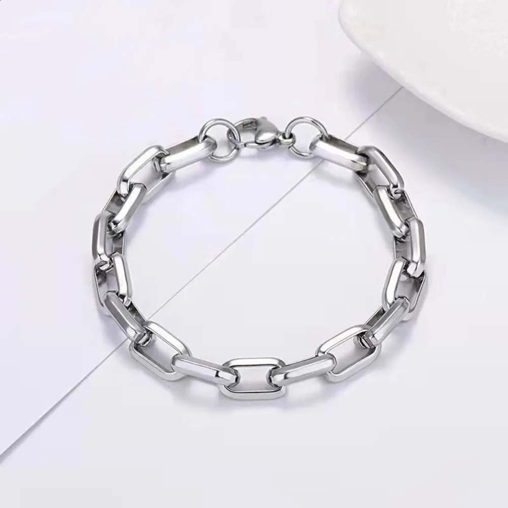 Mens Cuban Thick Chain Industrial Style Hiphop Punk Trendy Hand Stainless Steel Cross Chain Bracelet 250911