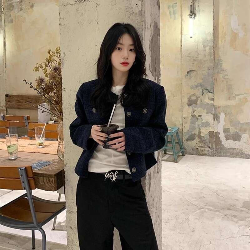 DHEssentials French Style Elegant Little Chanel Coat for Women 2025 Autumn High-end Super Beautiful Petite Short Cardigan Top Trendy