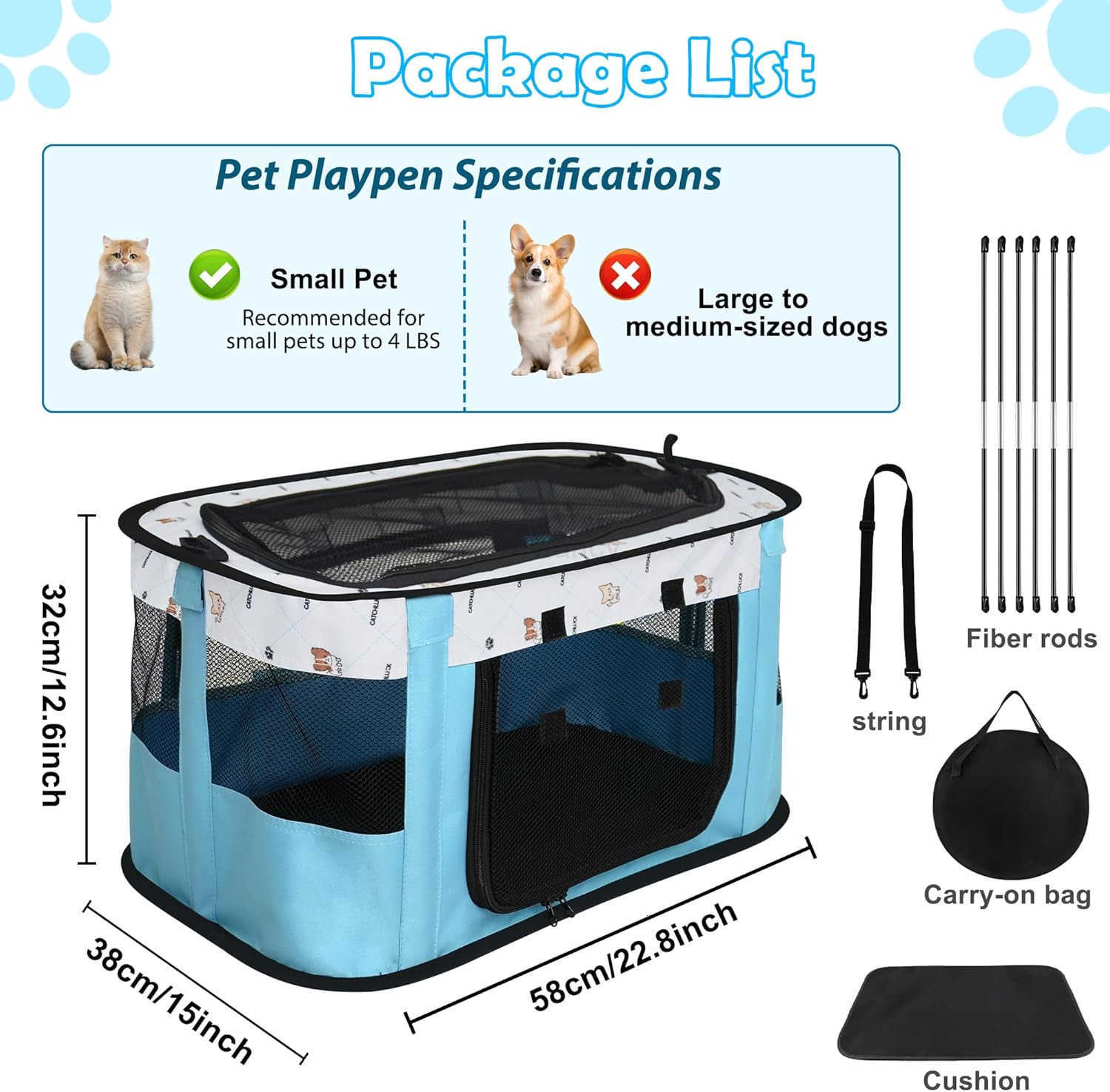Cat Carrying Case Pet Dog Carrier SoftSided Bag Carrier Cat Bag Airline Approved Collapsible Travel Puppy Carrier BlueW250912