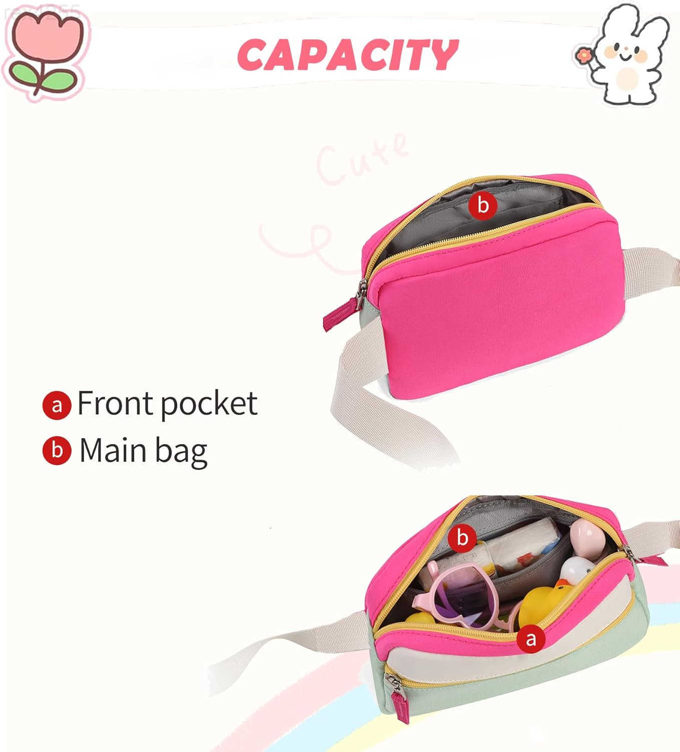Pack for Girls Teens Kids Toddler Belt Bag Birthday Gift Crossbody Waist Bag GiftW250912