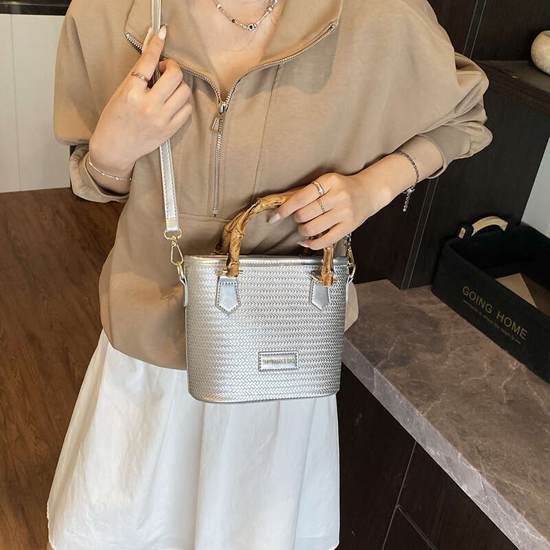 Designer Bag Handbag Small Bucket Bags for Women 2025 New Versatile Vintage Elegant Shoulder Crossbody Straw Bag