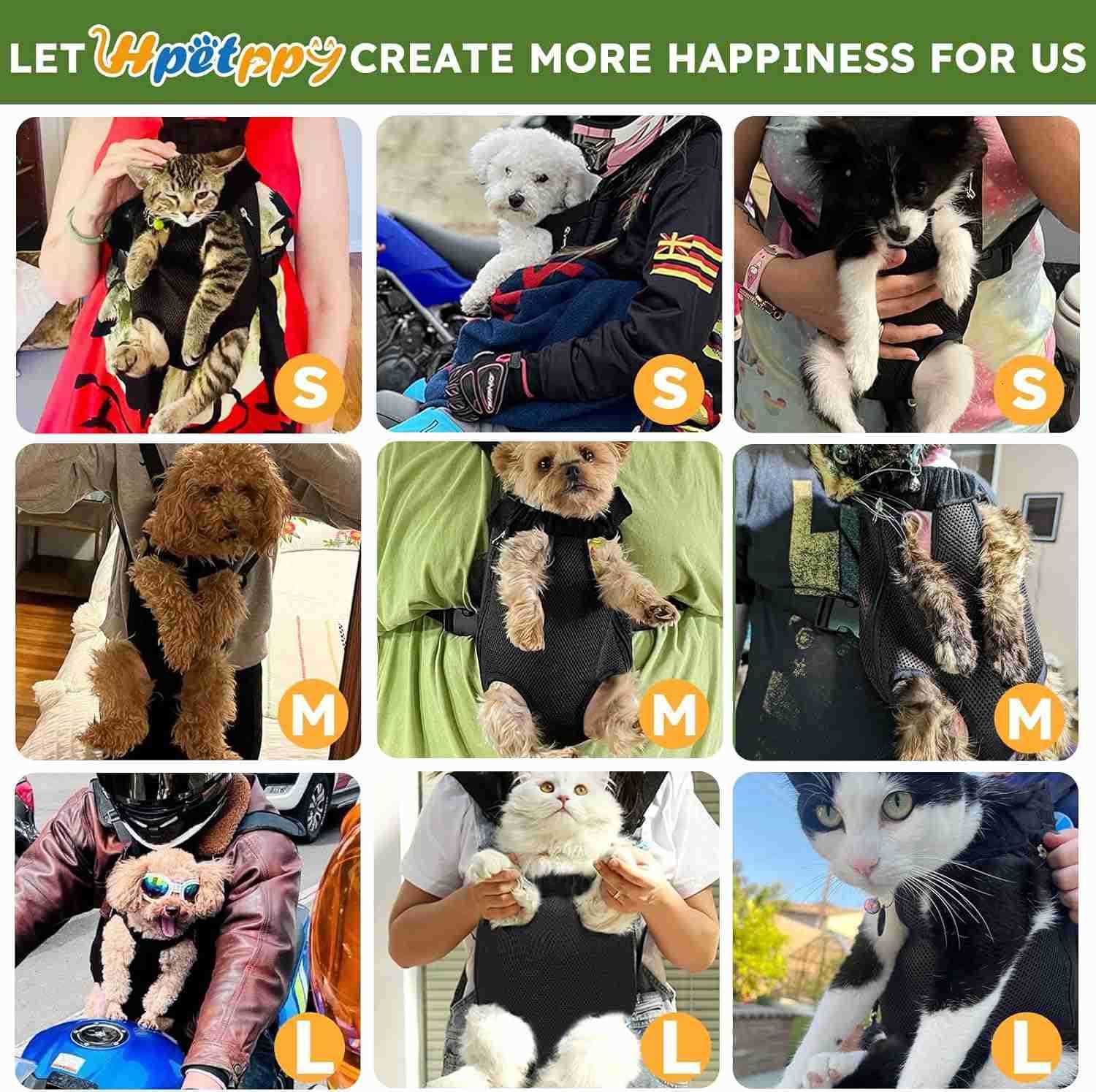 Backpack HandsFree Adjustable Dog Front Carrier Legs Out EasyFit Dog Backpack Carrier for Hiking Camping Traveling Cycling for Small Dogs and Rabbits 