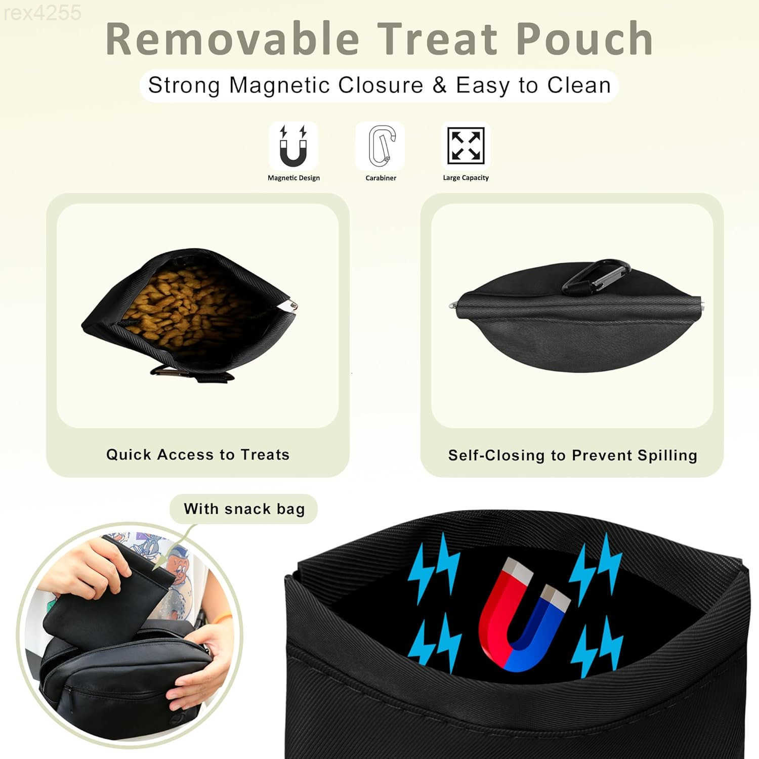 Dog Treat Pouches for Pet Training Treat Bag Dog Walking Fanny Pack with Carabiner Builtin Poop Bag Dispenser Reuse Dog Poop Holder Puppy Pet Treat Wa