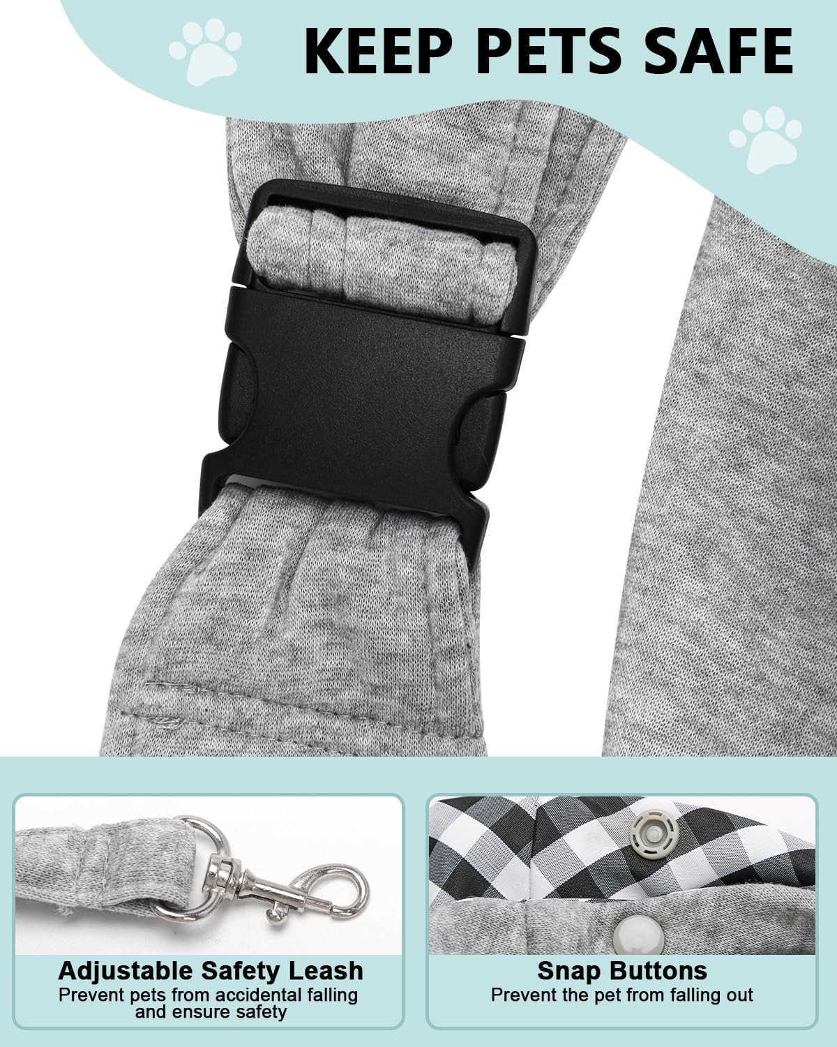 Dog Carrier Sling for Small Dogs and Cats0 to 12 lbs Puppy Sling Carrier with Adjustable Strap Travel Safety Harness HandsFree Pet Carring Holder Trav