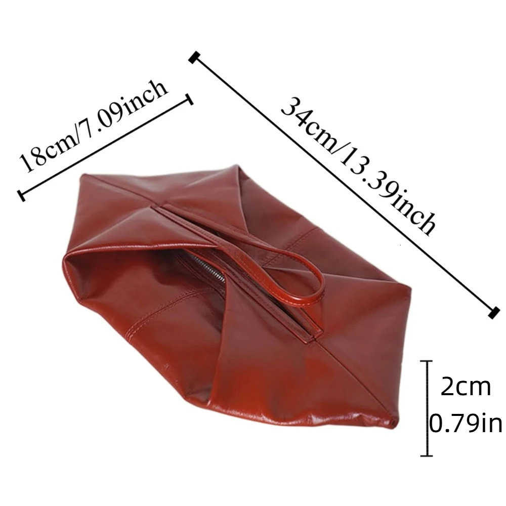 Soft Leather Croissant Crossbody Bag Commuting Vintage Lazy Style Shoulder Bag Korean Style Hobos Oil Wax Leather Handbag Travel Z250911 - view 7