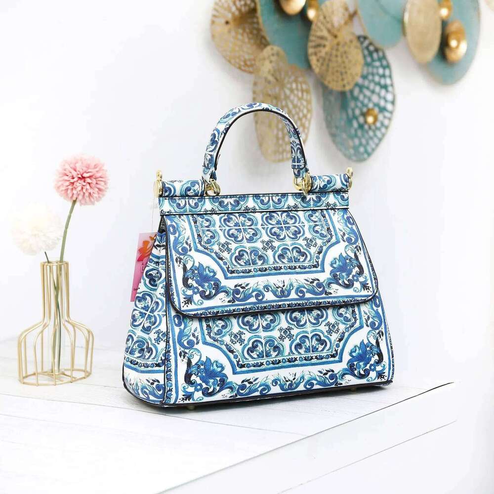 2025 Classic Women Frame Handbag Leather Printing Shoulder Messenger Totes Ladies Bags Bolsa Feminina Art Print