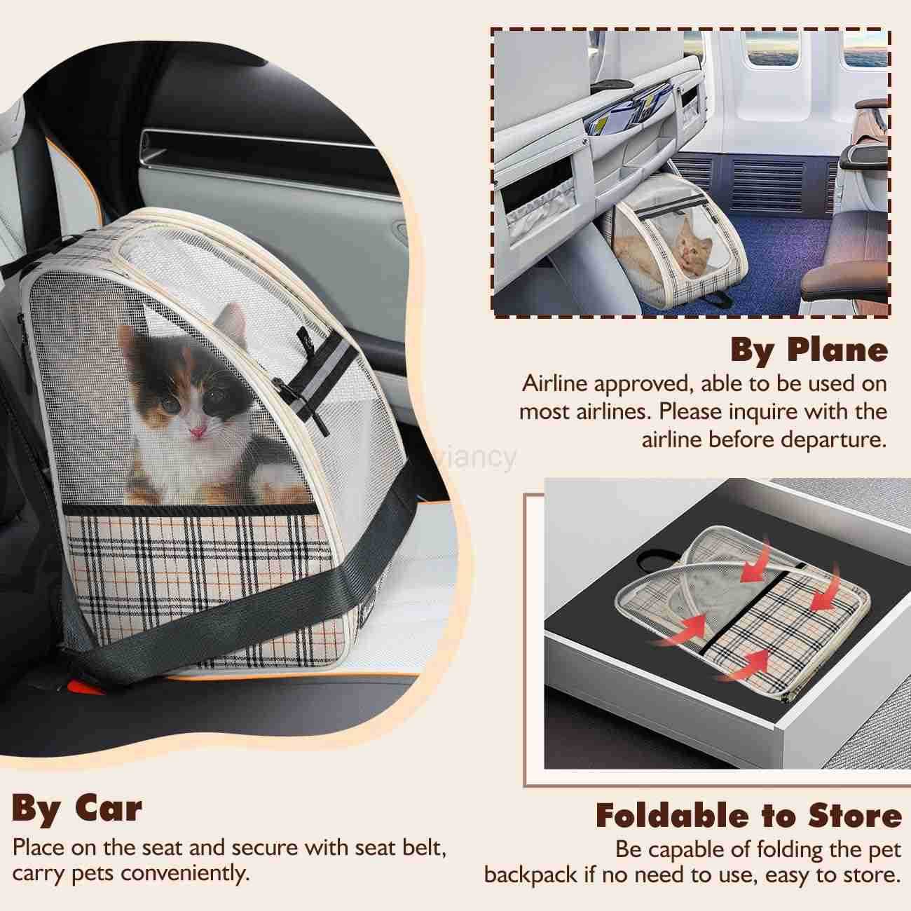 Cat Carrier Backpack Pet Carrier Backpack for Kitties Small Dogs Puppies Breathable Cat Bag Carrier Small Dog Travel Backpack Carrier for Kitten Puppy