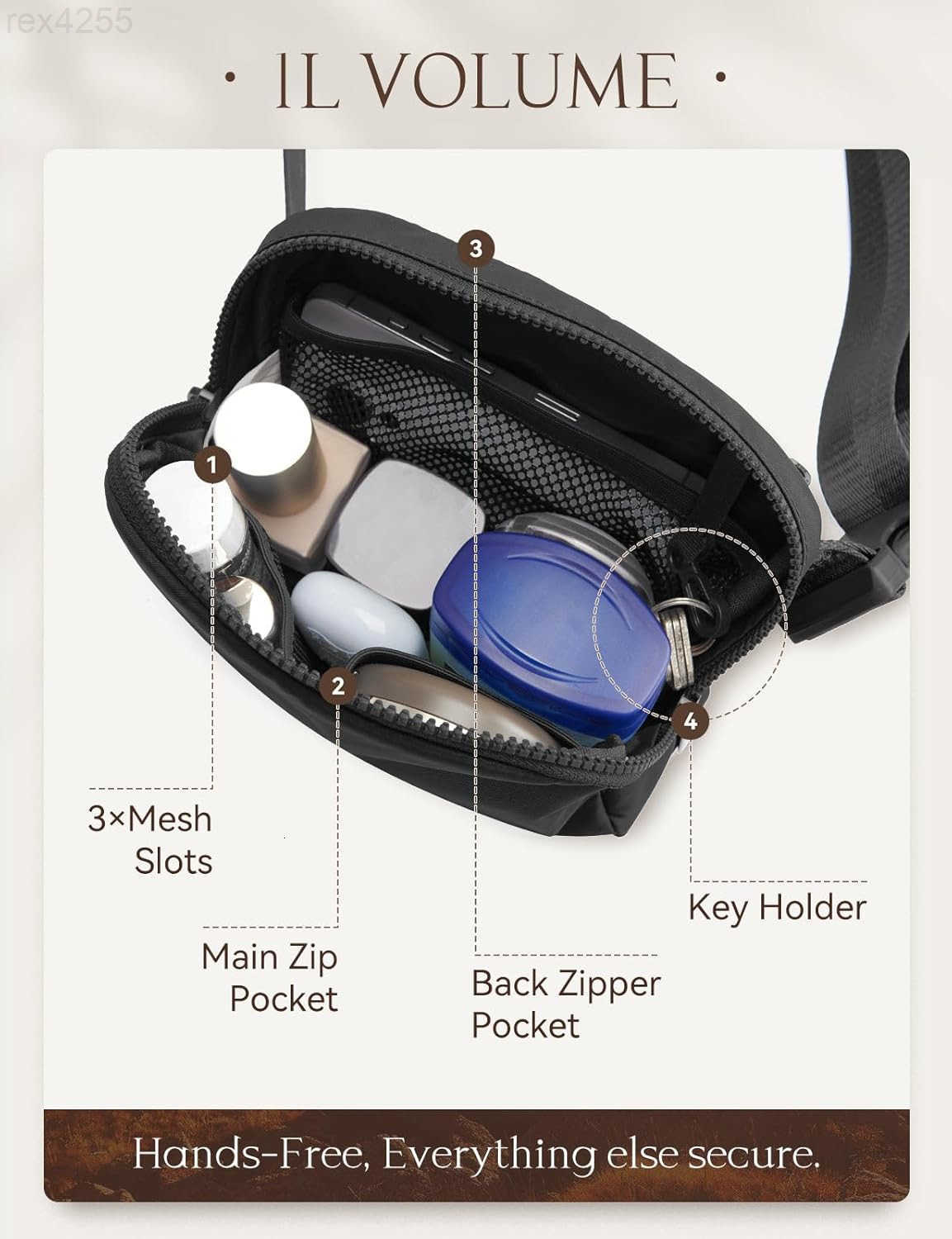 Fanny Pack for Women Belt Bag Water Resistant Fashion Crossbody Waist Packs Adjustable Strap Black 1LW250912