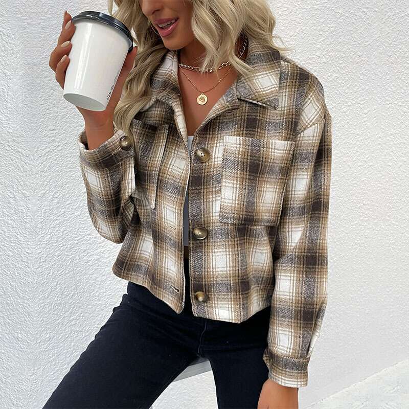 Autumn And Winter New Clothing Jackets Plaid Shirts