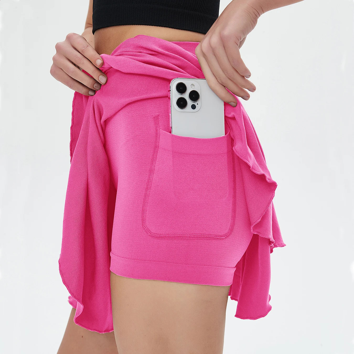 CZGUKE Womens High-Waisted Sports Mini Skirt with Belt Safety Pocket Breathable Tennis Yoga Golf Skirt for Comfortable Movement 260516