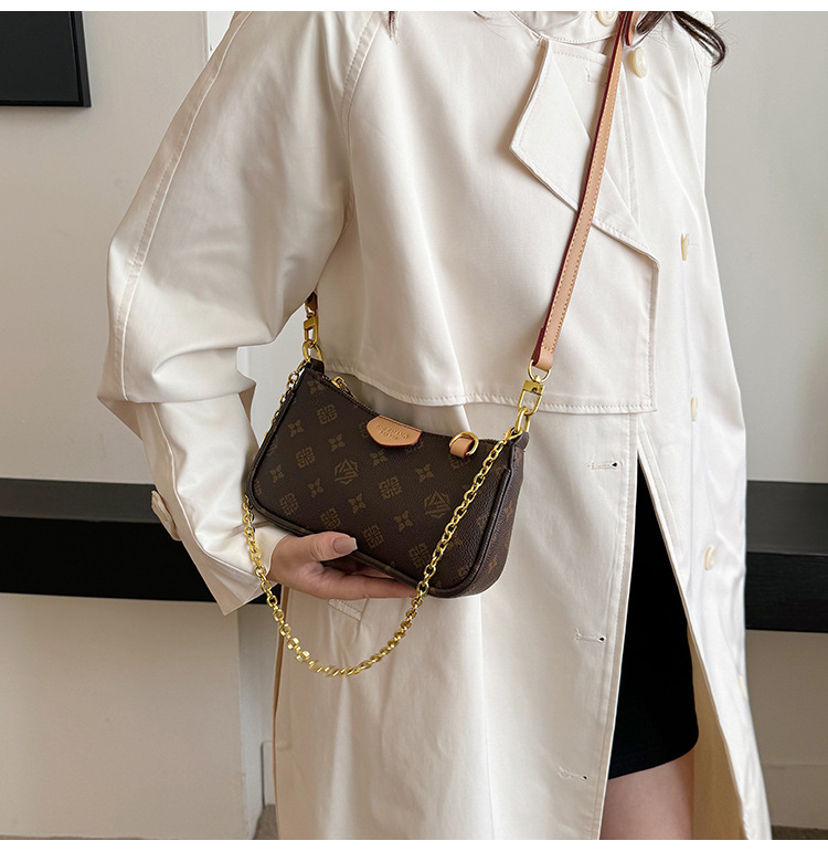 Free shipping 2025 new design elegant party women's shoulder bag fashionable printed chain crossbody bag