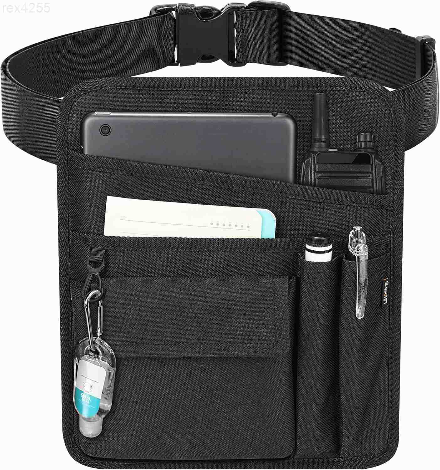 Apron Waist Pouch Restaurant Waiter Waist Tool Pouch Bag with Adjustable Belt Utility Money Bag Working Serving Apron with Pockets for Waitress for Re