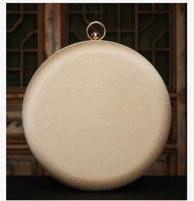 Cap Brand Aristocratic Elegant Round Crossbody Classical Beauty Retro Fashion, Chinese Soviet Style Embroider, Landscape Painting, Flower and Bird Pat