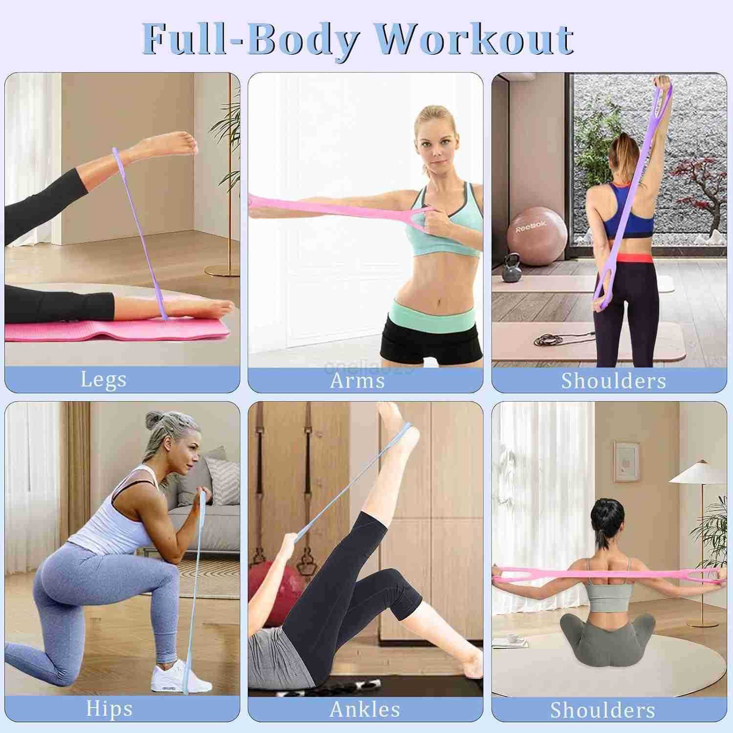 3 Pcs 8 Resistance Bands Set Arm Workout Bands Home Gym Equipment Exercise Bands for Physical Therapy Pilates Stretch Bands FitnESS Bands Elastic Band