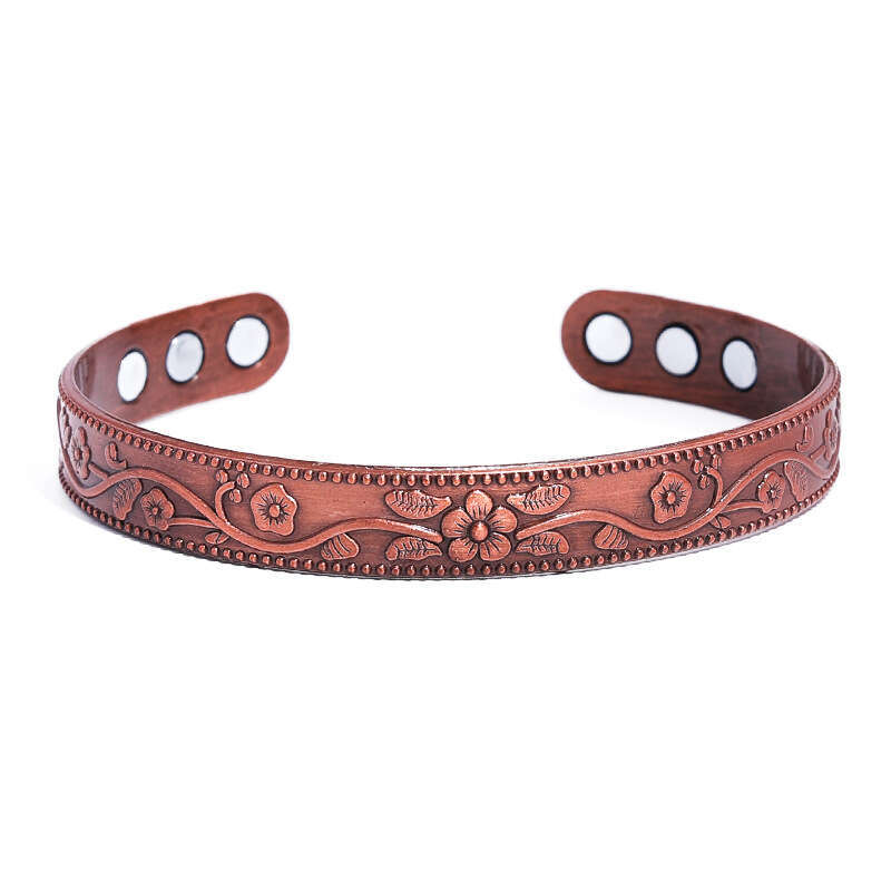 Temu Hot-Selling Magnetic Tree of Life Pattern Simple Bronze Bracelet for Men and Women