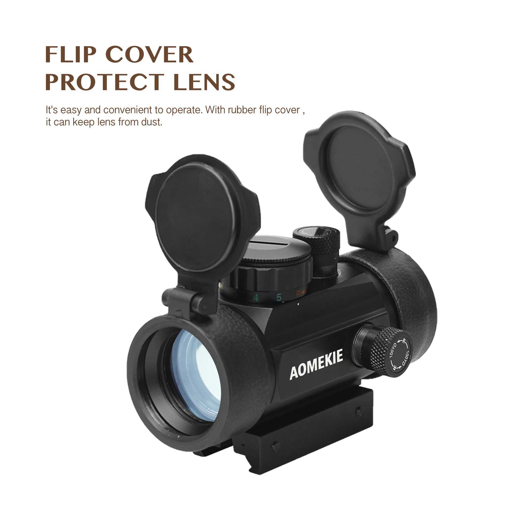 AOMEKIE Riflescope Airsoft Red Dot Sight Reflex Rifle Scope 1X 30mm FMC Lens with 22mm11mm Rail Mount W250912