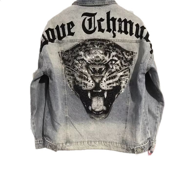 YASUGUOJI Punk Style Fashion Eagle Embroidered Patch Jean Jacket Men Denim Jackets Streetwear Slim Black Jacket Men 240824