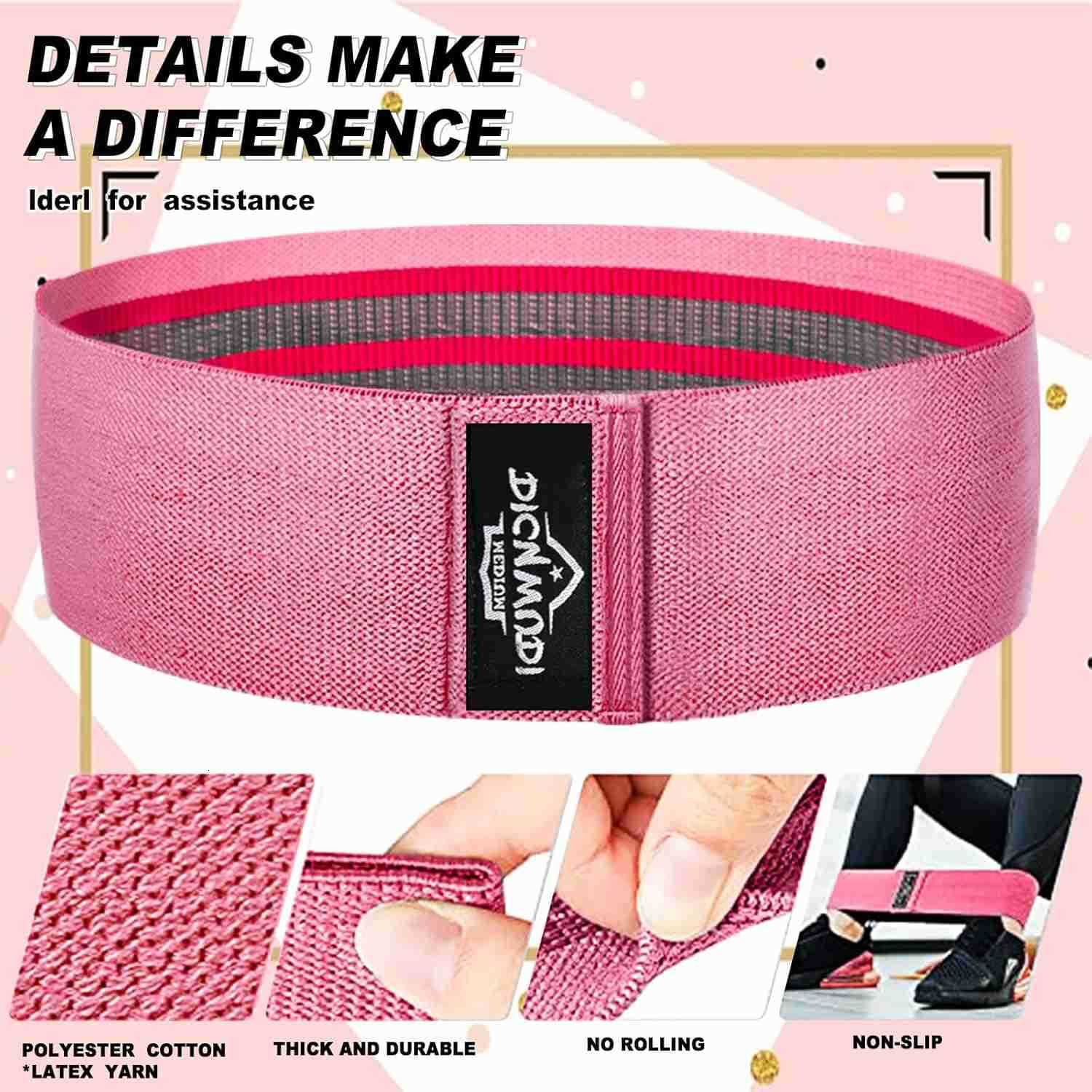 Fabric Resistance Bands for Working Out 6Pack NonSlip Exercise Bands for Women and Men Fabric Booty Bands for Home Fitness Pilates Stretching W250912