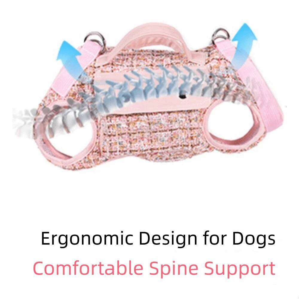 Stylish Dog Horizontal with Leash Handle Elegant Pet Traction Backpack Breathable Edge-wrapped Cat Carrier Bag