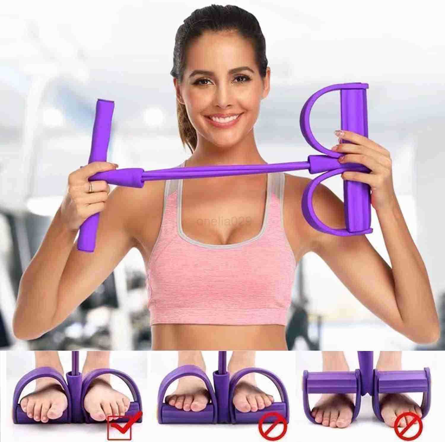 Pedal Tension Rope 21 Resistance Bands with Handles Multifunctional Puller Resistance Rope Fitness Equipment Sit Up Exercise Equipment Home Gym Tummy 