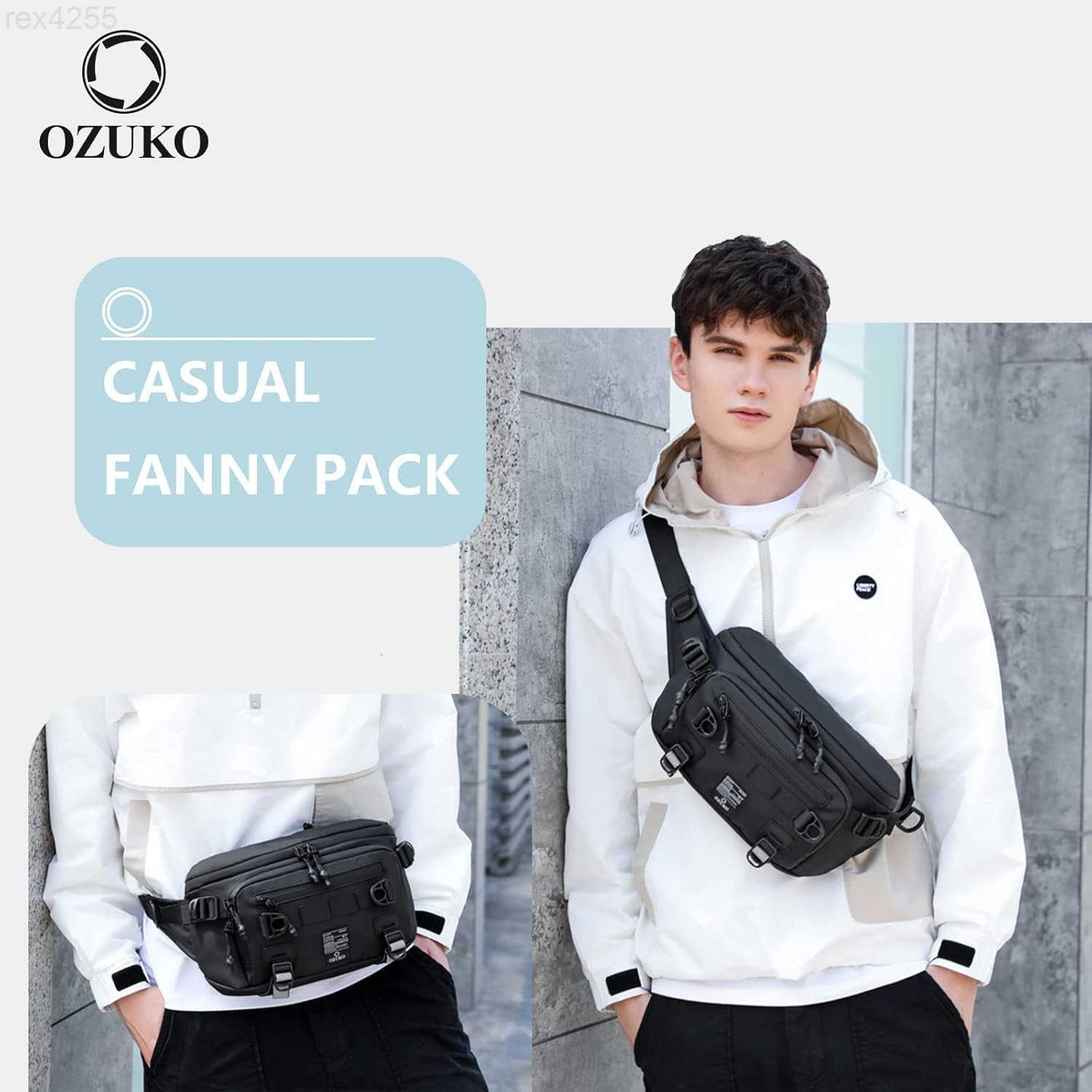 Waist Pack Bag Fanny Pack for MenWomen Hip Bum Bag with Adjustable Strap for Outdoors Workout Traveling Casual Running Hiking CyclingBlackW250912