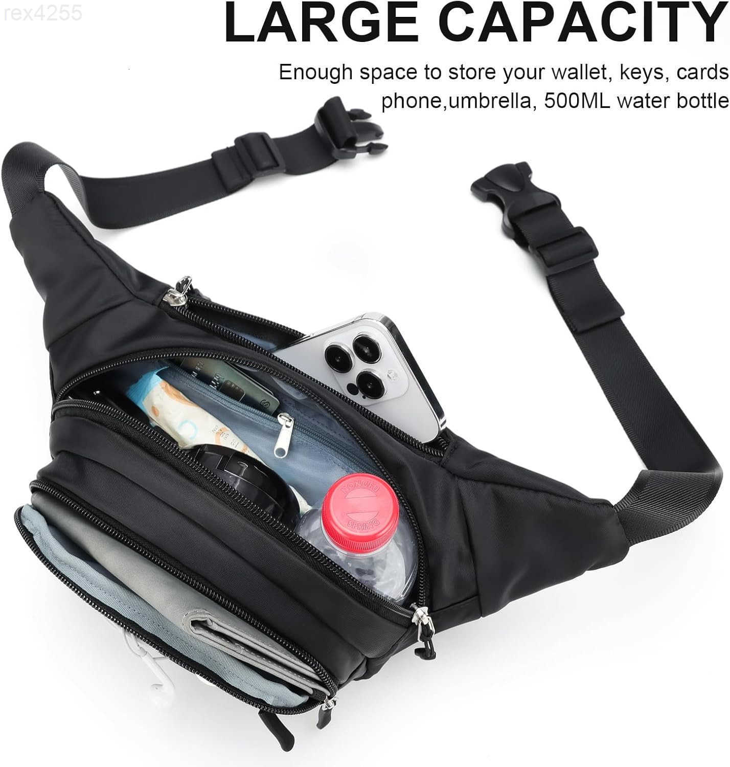 Fanny Pack Men Women Plus Size with Extender Strap 70Extra Large Crossbody Waist Bag with Adjustable Belt Fashion Hip Bum Bag for Outdoors Workout Tra