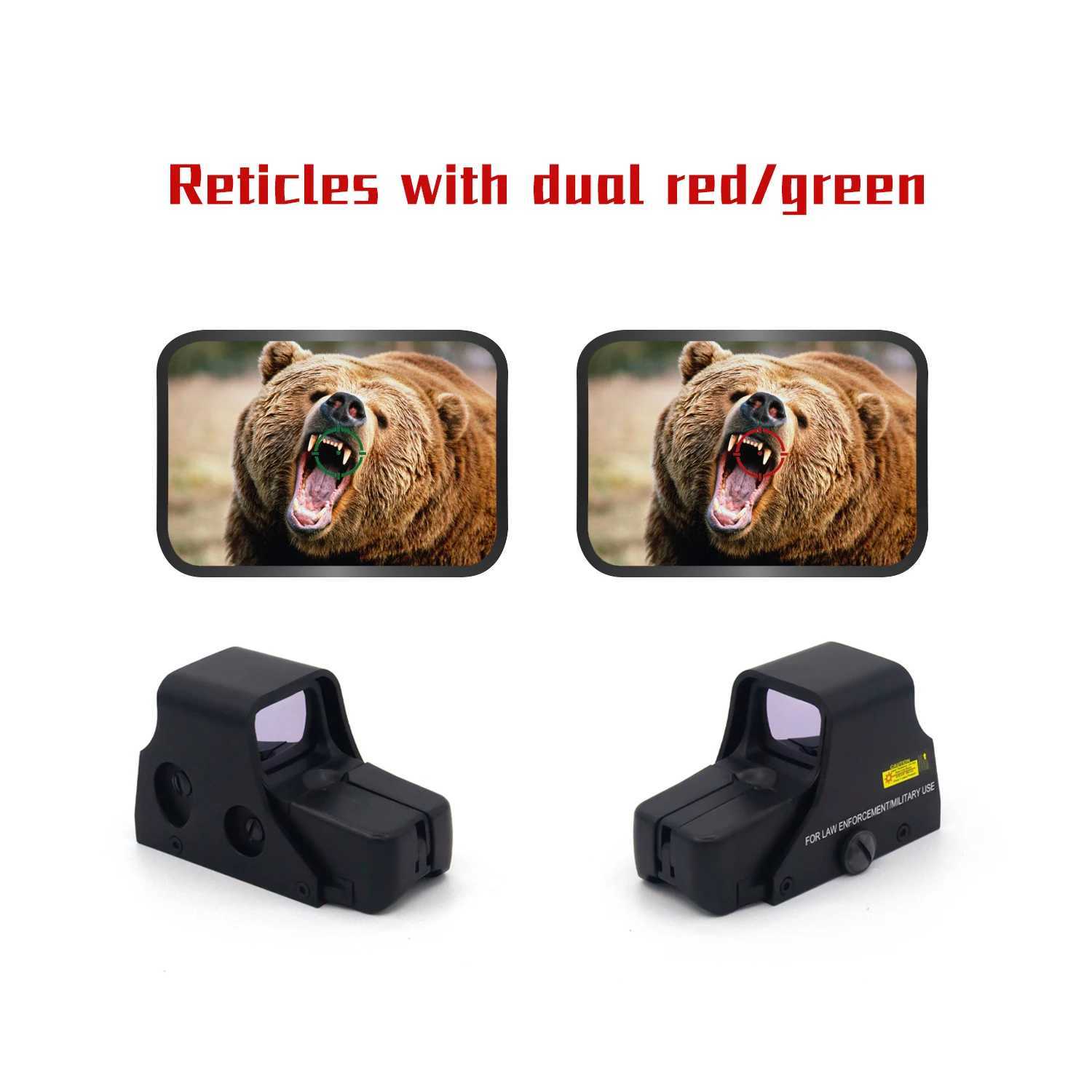 551 Red Dot Sight Scope Hunting Optical Collimator Rifle Scope RedGreen Holographic Riflescope with 20mm Mount C250912