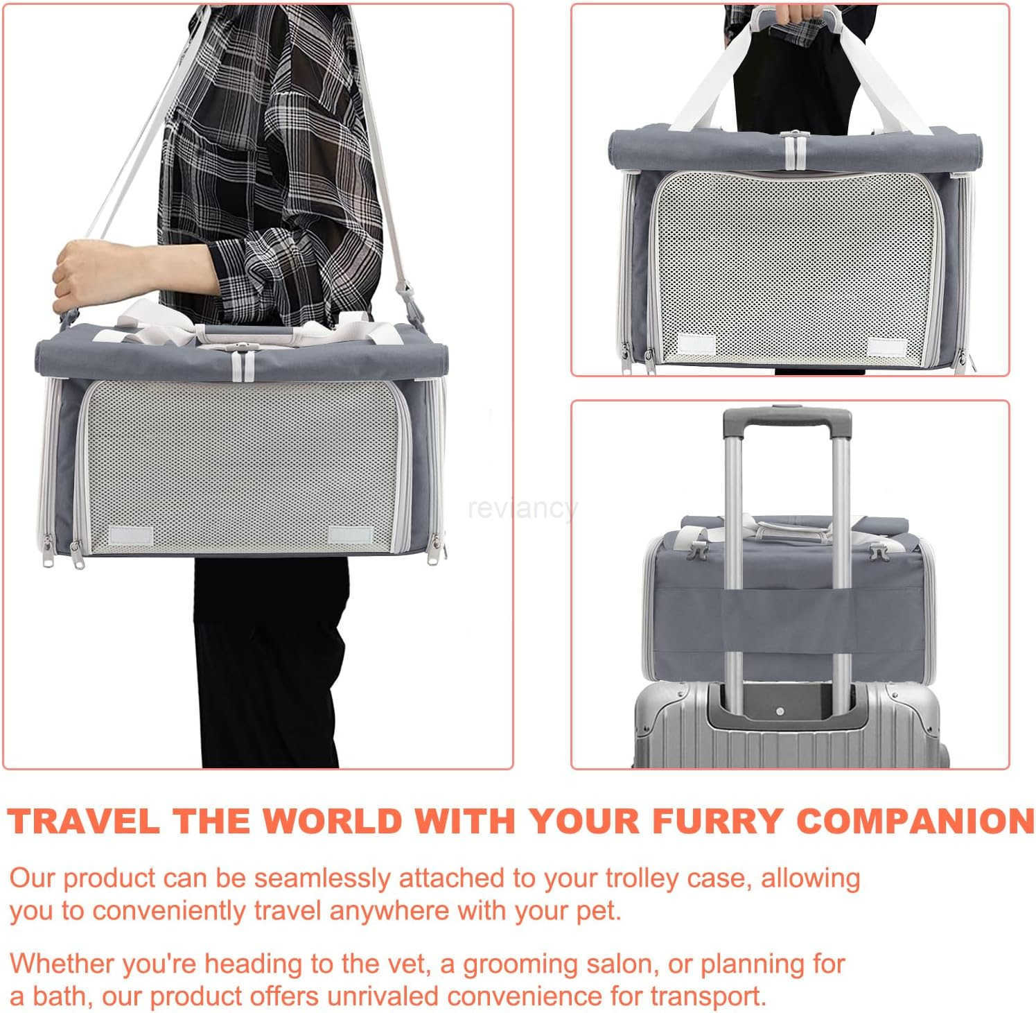 Pet Carrier Soft Sided Cat Carrier for SmallMediumLarge Cats Puppies Up to 16 lbs Collapsible Cat Bag for Outdoor Travel TSA Airline Approved with Pri