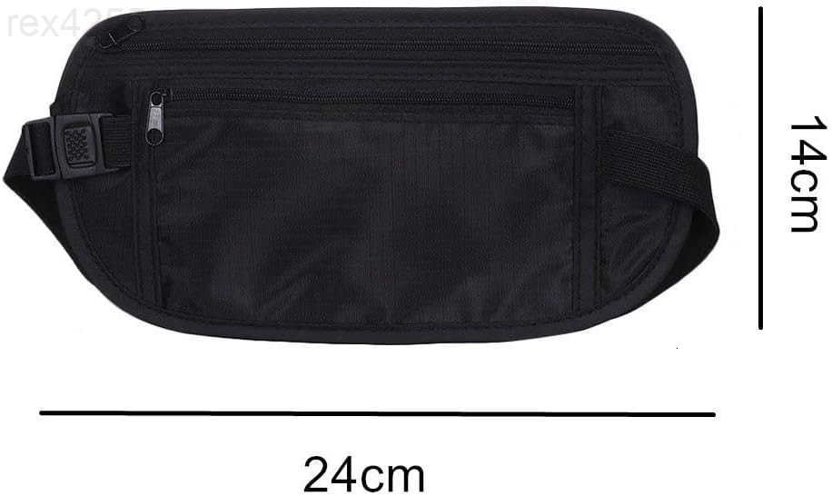 2 Pack Travel Money Belt Waist Wallet Slim RFID Blocking Passport Holder Invisible Belt Bag Fanny Pack for Men WomenW250912