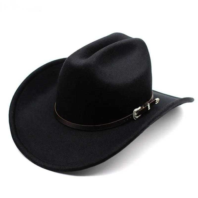 Vintage Western Cowboy Hat For Mens Gentman Lady Jazz Cowgirl With ather Wide Brim Cloche Church Sbrero Hbre s G250910