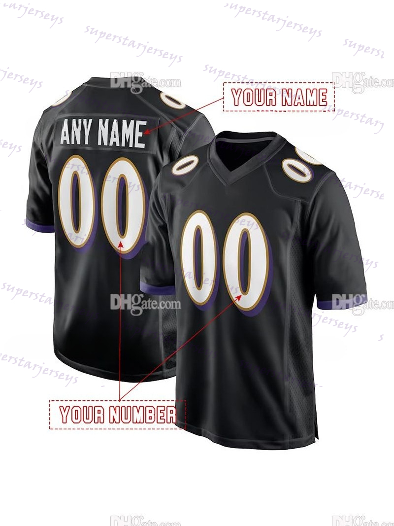 Personalized Custom Football Jersey Lamar Jackson Derrick Henry Zay Flowers Justin Tucker Mark Andrews Isaiah Likely Beckham Jr. Marlon Humphrey Embro