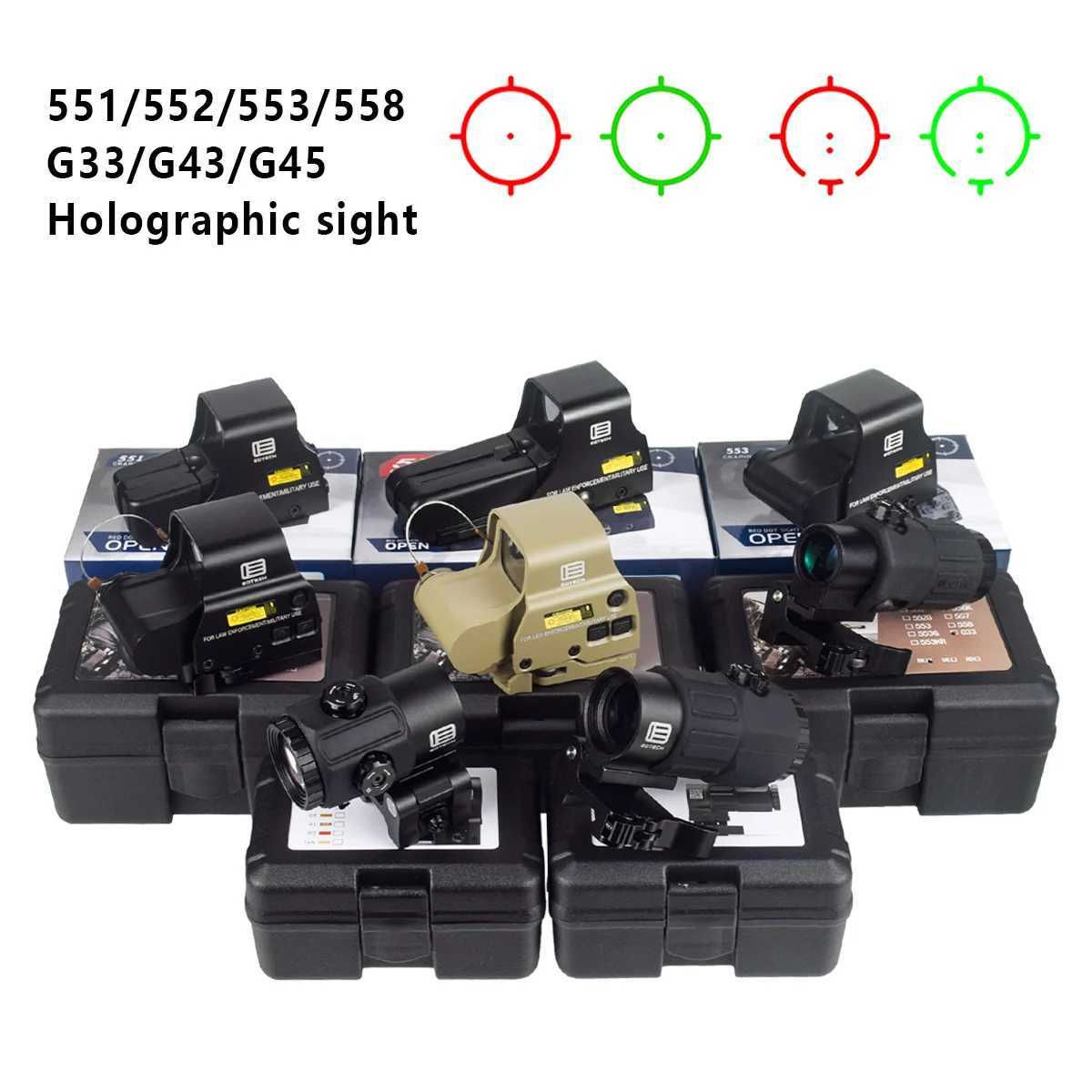 Tactical 551 552 553 558 Red Dot Holographic Sight G33 G43 G45 Scope 3X Magnifier Hunting Riflescope GBRS Riser Airsoft W250912