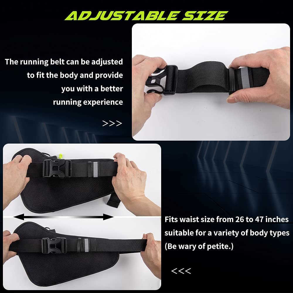 Waist Pack Waterproof Hydration Belt with Water Bottle Holder Adjustable Fanny Pack for Running Hiking Walking Cycling BlackW250912