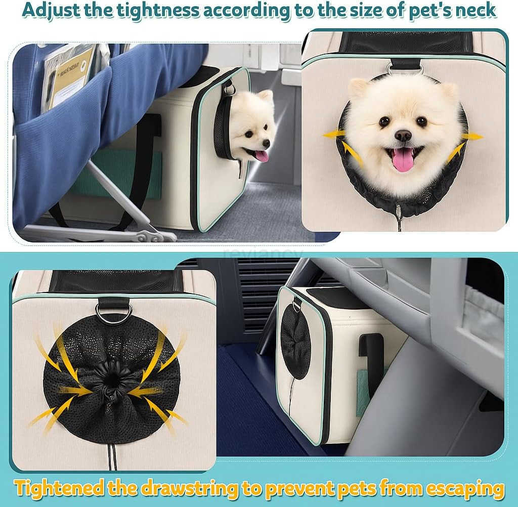 Small Dog Travel Carrier Bag Soft Sided Pet Travel Carrier for up to 15LBS Small Dogs Breathable and Comfortable for Car Trip Camping Outdoor Vet Hosp