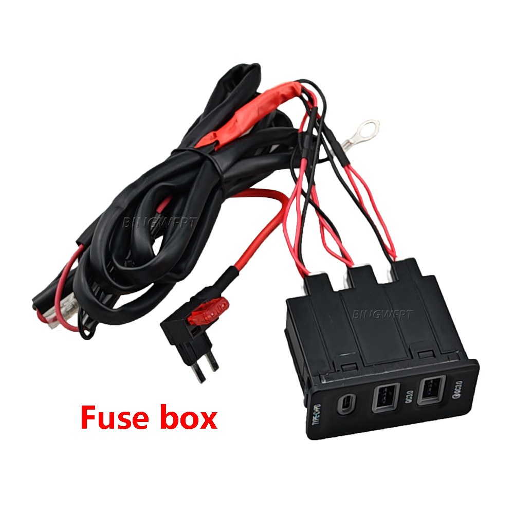 1 Pc Car USB charger 2QC3.0 and C-type PD mobile charging adapter socket button, suitable for Volkswagen Golf 7