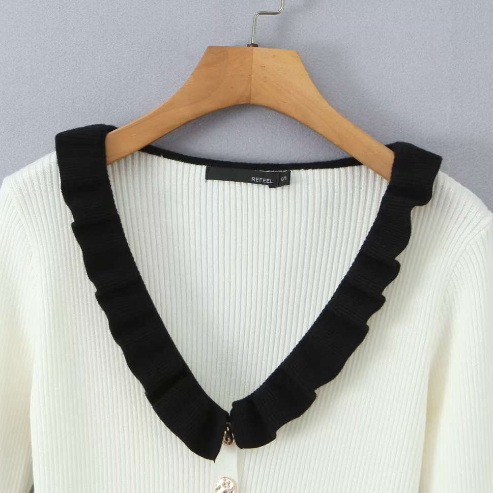 DHEssentials INS2025 New Fashionable Elegant Women's French Hepburn Ruffle Collar Little Chanel Style Dress