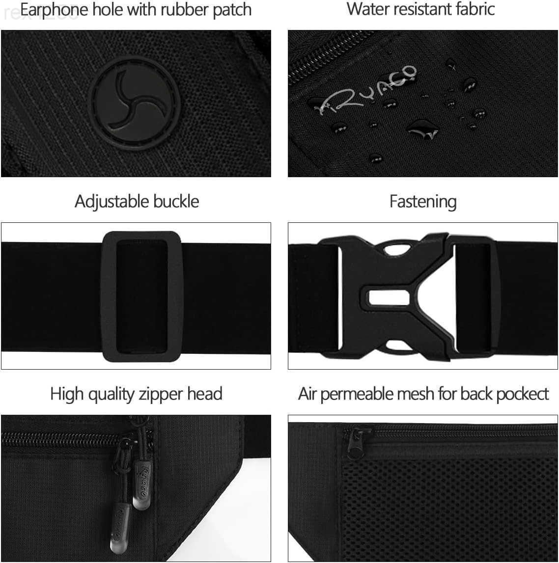 Money Belt for Men Women Travel Hidden Wallet Secure RFID Blocking Waterproof Pouch for Passport Cards Cash Phone Adjustable Wearable Slim Waist Bag U